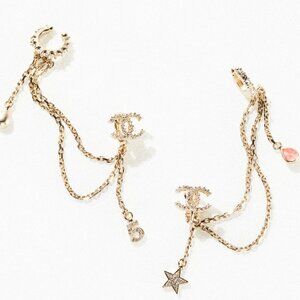 NIB Chanel Fringe 5 Figure Star Stud earrings